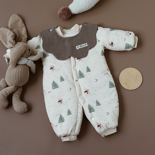 宝宝棉服秋冬款新生婴儿衣服夹棉