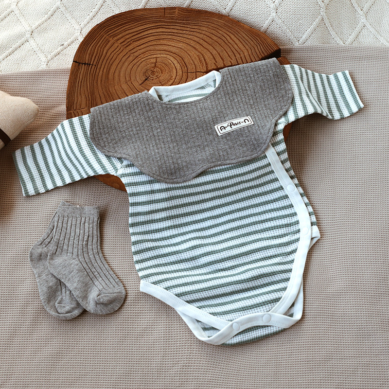 婴姿ins婴儿包屁衣春秋长袖条纹满月宝宝衣服新生儿外出三角哈衣,童装/婴儿装/亲子装,连身衣/爬服/哈衣,淘宝优惠券,粉丝福利购,淘宝优惠卷