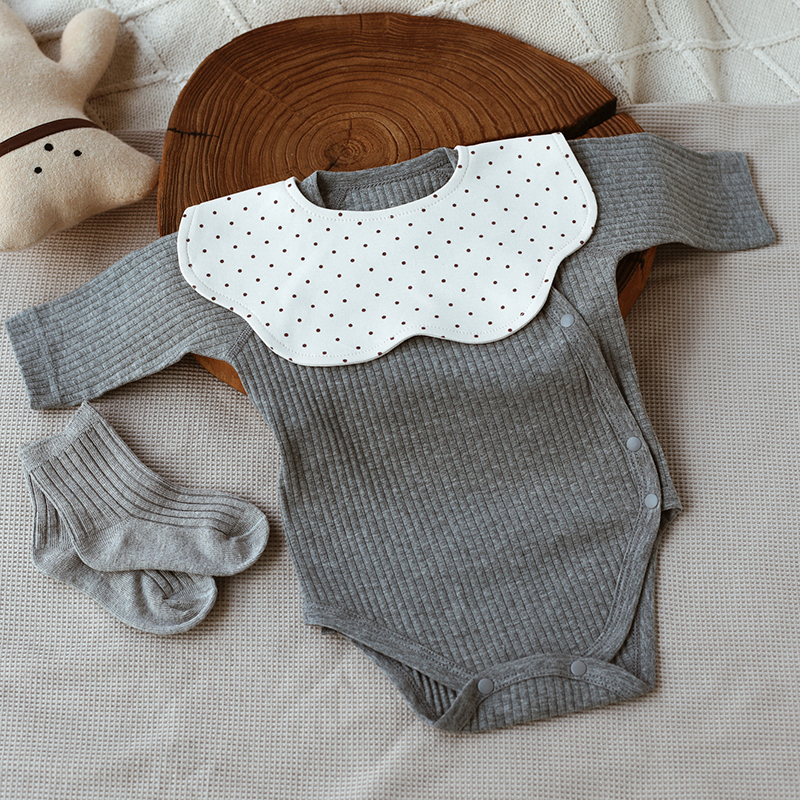 婴姿北欧婴儿包屁衣春秋纯棉长袖可爱宝宝满月衣服新生儿外出爬服