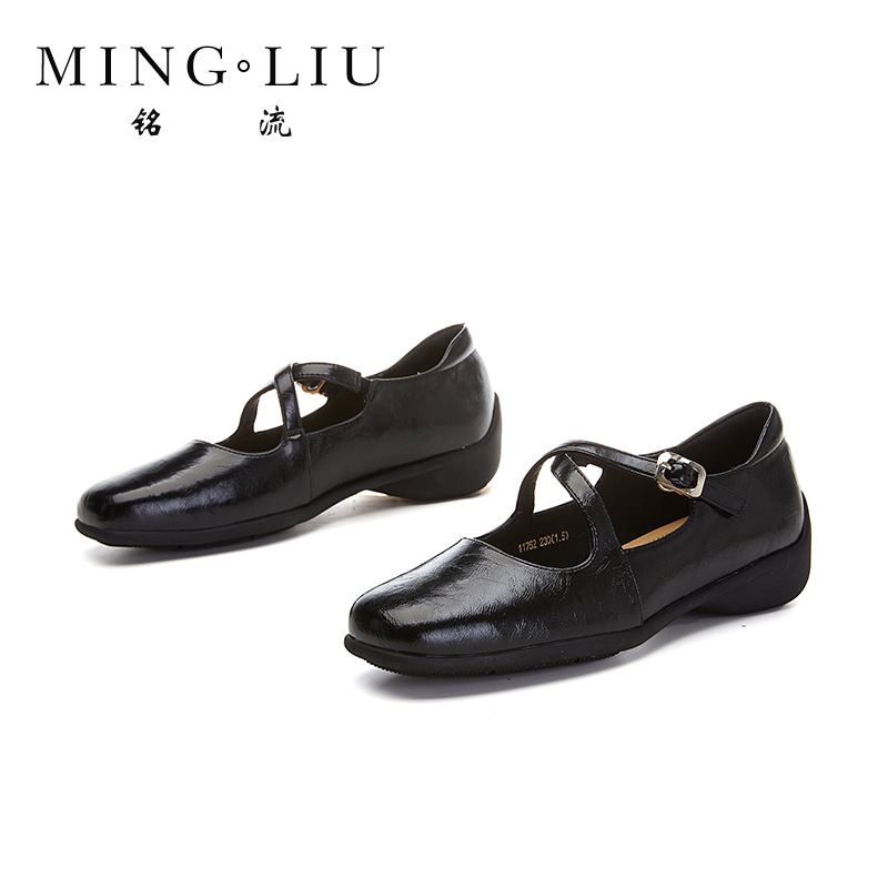 真皮羊皮玛丽珍鞋女2025春季新款平底时装单鞋女休闲百搭小皮鞋