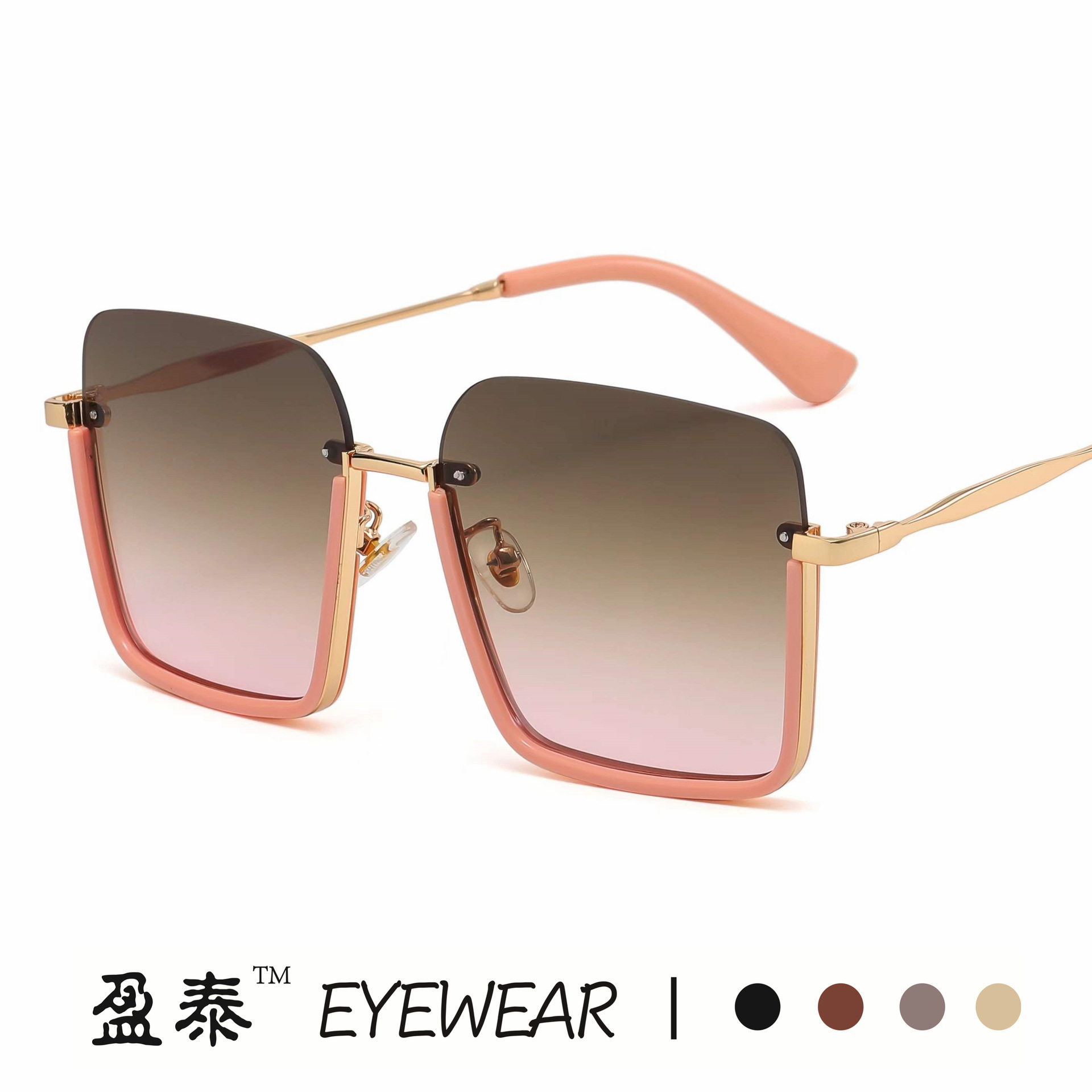 新款下半框太阳镜 韩版时尚网红潮流街拍墨镜女ins金属方框太阳镜