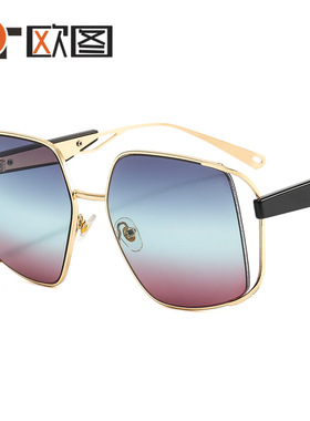 欧图新款大框金属太阳镜50802时尚个性摇滚朋克风ins跨境男女墨镜