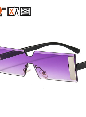 欧图无框跨境爆卖太阳镜 彩色流行小方框连体眼镜男女士墨镜79001