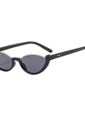 个性欧美风半框太阳眼镜时尚街拍复古墨镜女跨境糖果色女士太阳镜