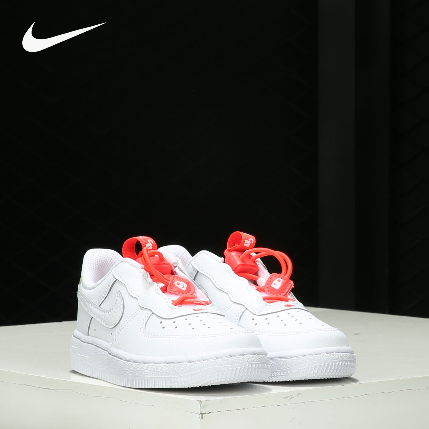 Nike/耐克正品板鞋童鞋春新款空AF1魔术贴抽绳运动鞋CU5287