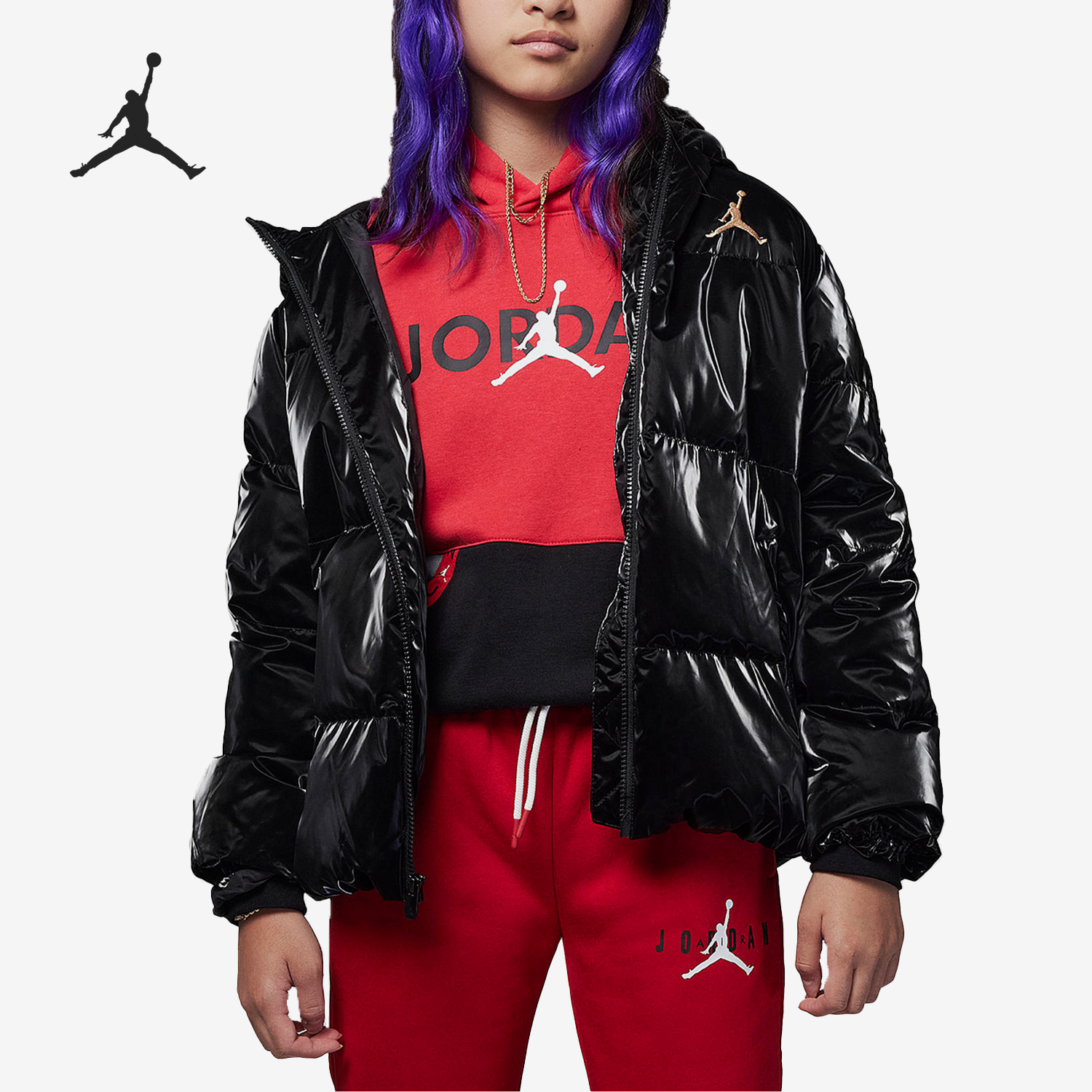 Nike/耐克正品Air Jordan大童运动保暖夹克羽绒服FB9266-010