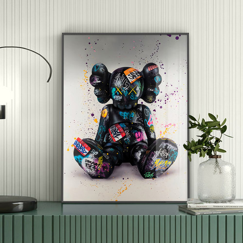 kaws挂画暴力熊客厅装饰画潮流