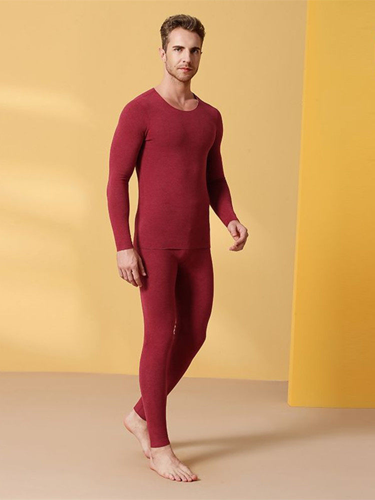 2024 새로운 DERONG 대형 열 속옷 남자 정장 플러스 벨벳 두꺼운 COLDPROOF 자체 가열 탑 가을 겨울