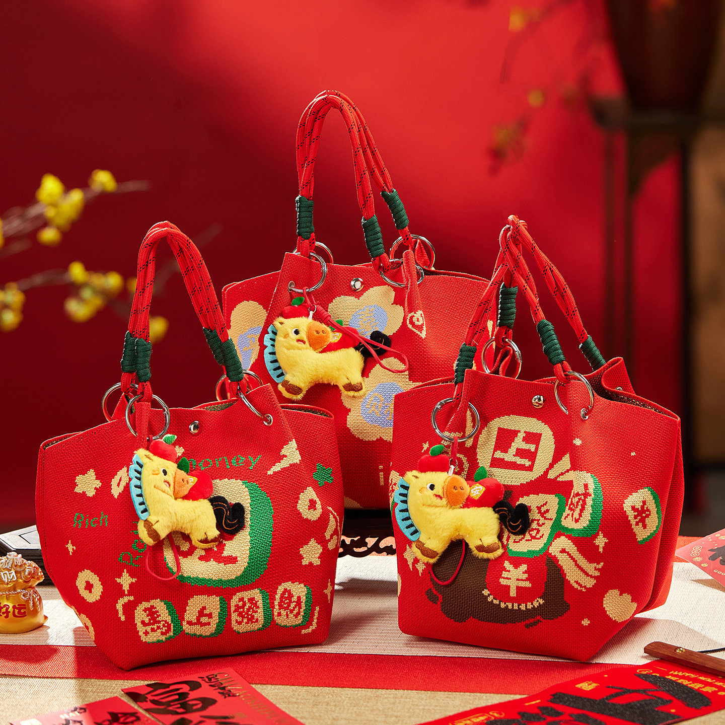 新年国风针织礼袋高级感饼干糕点零食大礼包年货送礼袋大号手提包,节庆用品/礼品,糖盒/糖盒配件,淘宝优惠券,粉丝福利购,淘宝优惠卷