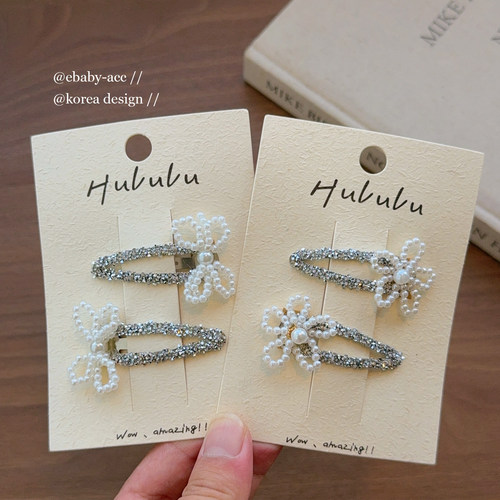 高级感儿童蝴蝶结水钻发卡