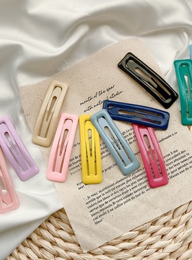 大号滴油长方形BB发夹基础百搭彩色刘海夹发饰糖果后脑勺发卡夹子