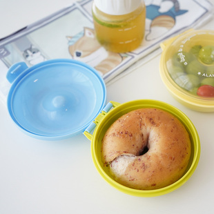 可冷冻冷藏微波炉加热 多巴胺配色贝果盒早餐面包盒食品级不含BPA