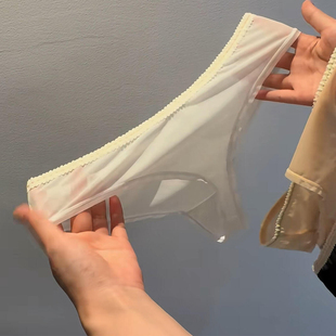 wow~ 好干净好温柔哦!诱惑蕾丝边透明透肤T字内裤~性感值拉满!