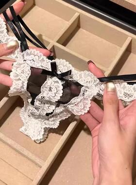 做你的猫~日系性感撞色系带蕾丝纯欲内裤~低腰甜酷诱惑~香氛密语~