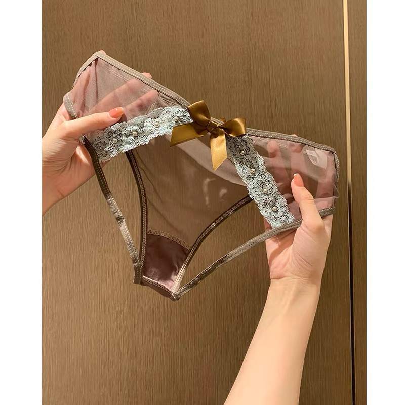 热辣欧尼~性感热辣蕾丝镂空少女内裤纯欲勾人铆钉细带低腰三角裤