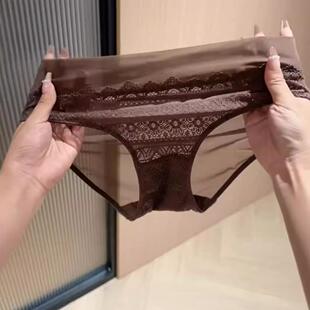 乌兰巴托的夜!美拉德棕网纱蕾丝中腰内裤~气质高级性感轻松拿捏~