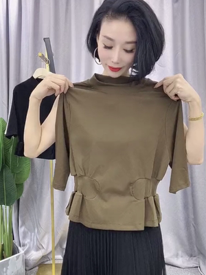 五分袖通勤T恤气质打底衫