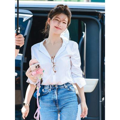 赵露思同款百搭长袖衬衫