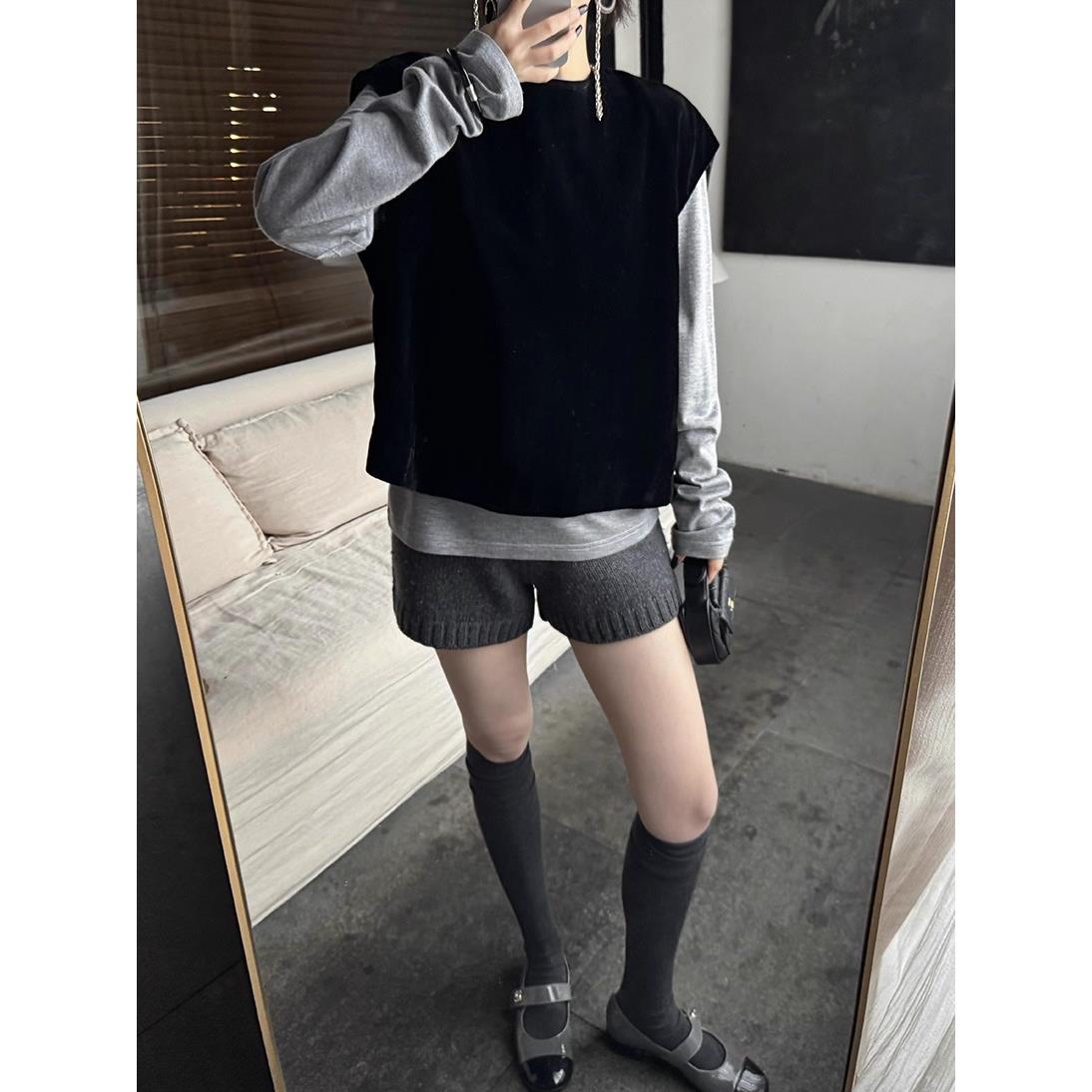 bf慵懒风休闲针织短裤