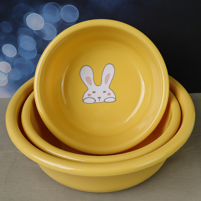 卡通可爱塑料洗脸盆大中小三只装学生宿舍面盆家用卫生间洗衣盆子