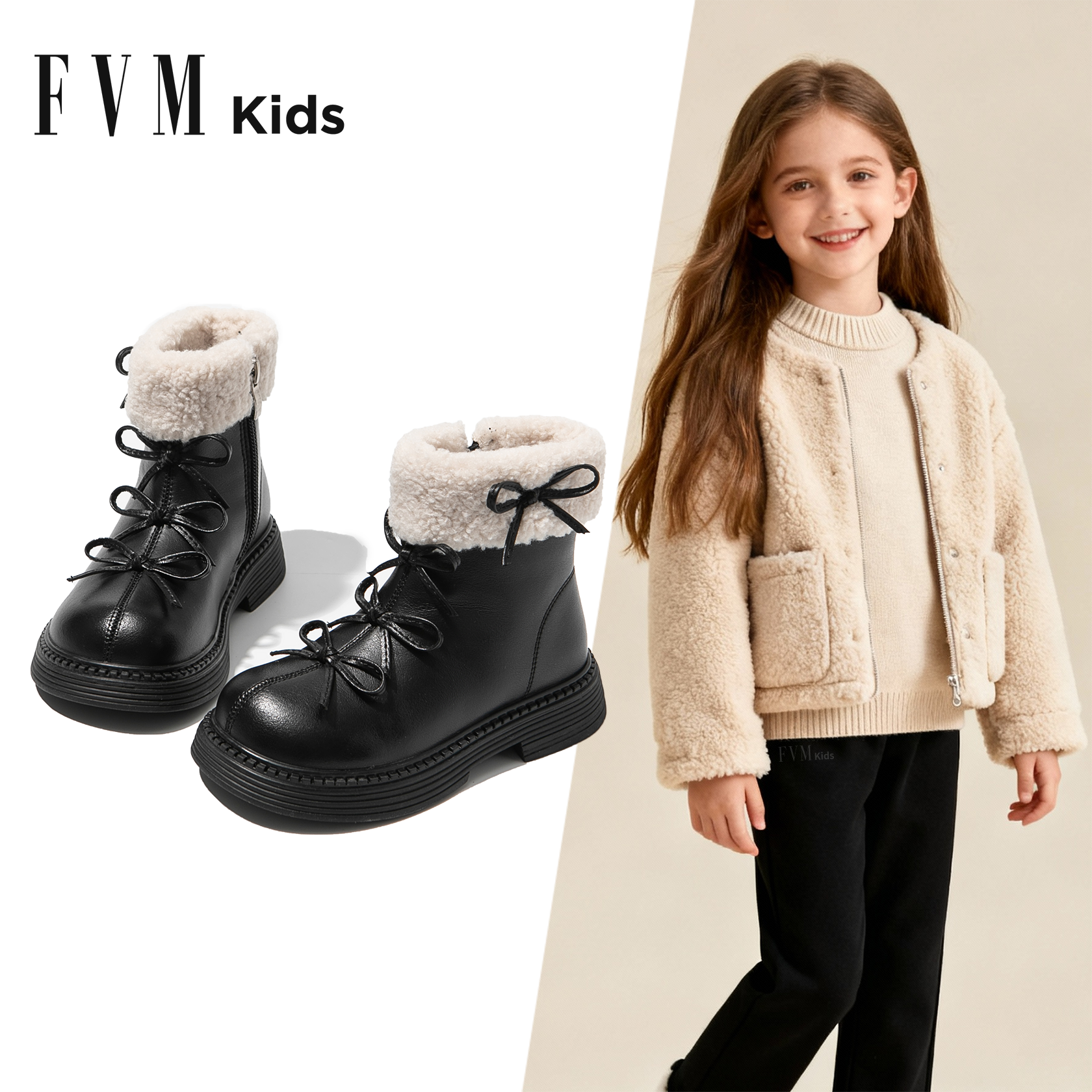 FVM女童靴子2025冬季新款