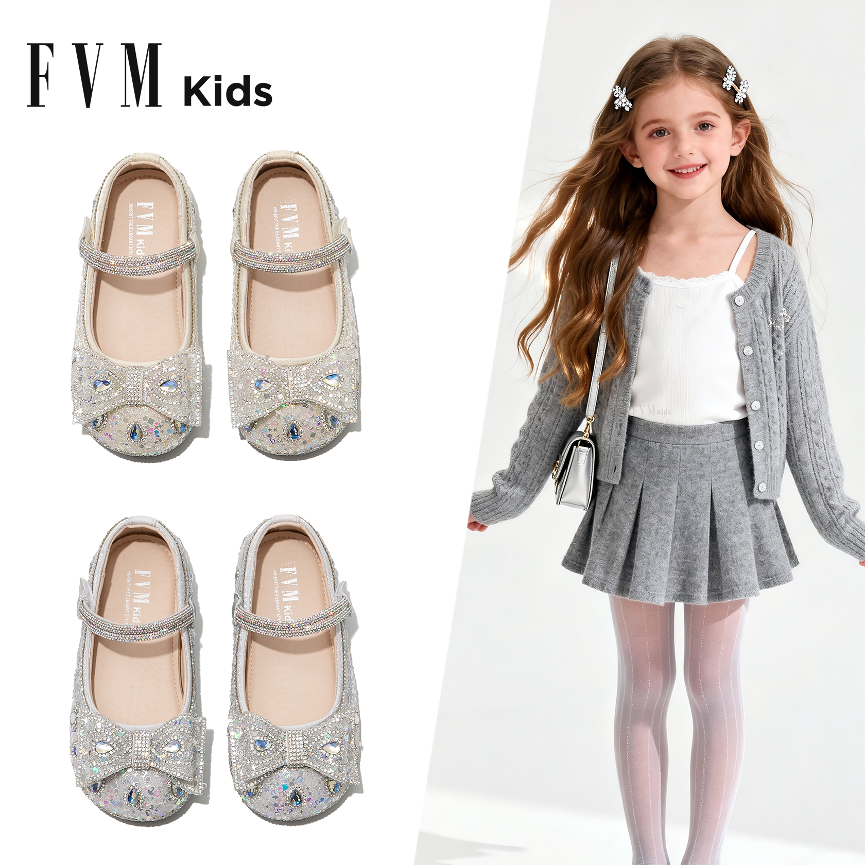 FVM女童鞋子儿童公主水晶鞋2026新款春季大童软底小皮鞋闪亮单鞋,童鞋/婴儿鞋/亲子鞋,水晶/水钻鞋,淘宝优惠券,粉丝福利购,淘宝优惠卷