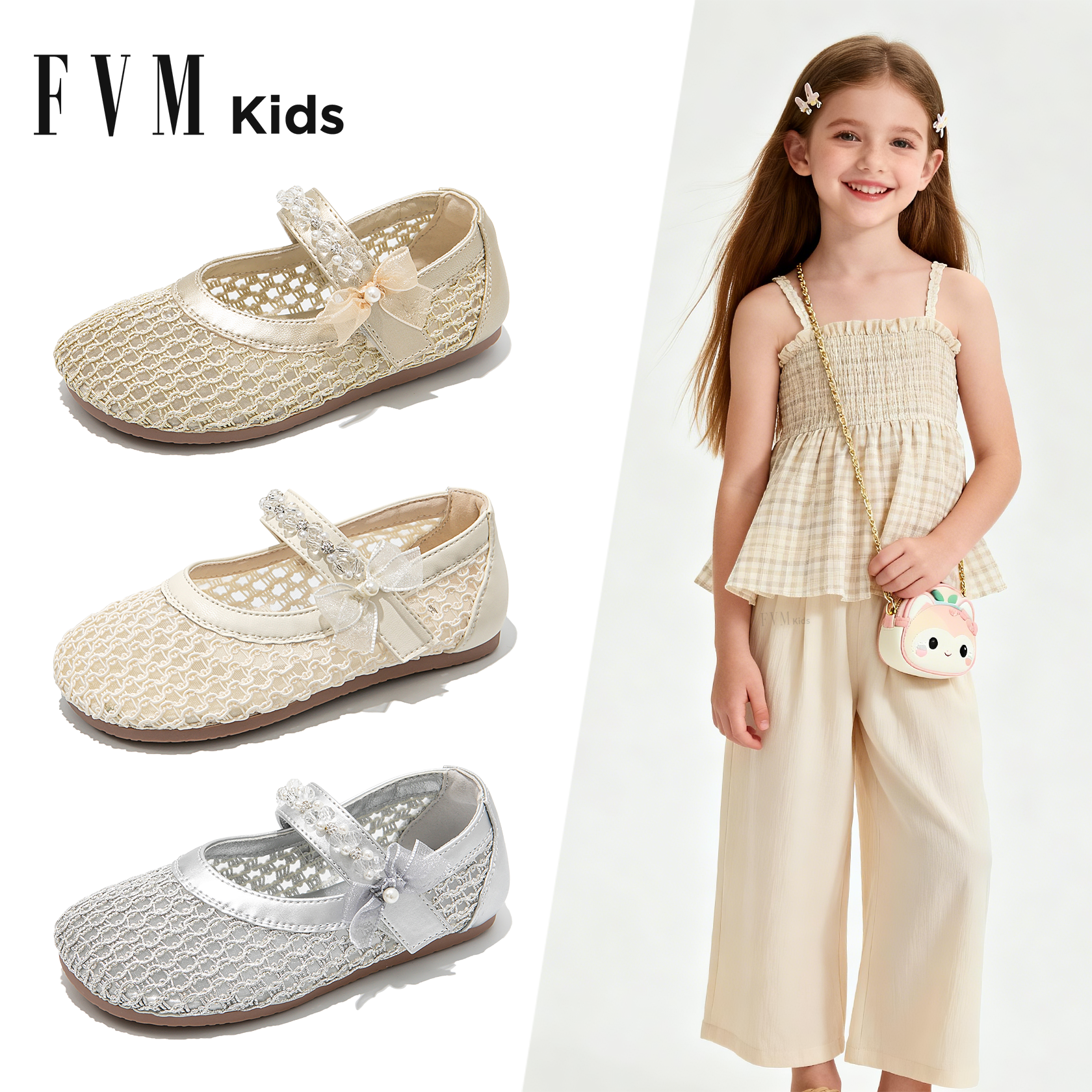 FVM女童鞋子儿童公主包头凉鞋2026新款夏季夏款女宝软底洋气女孩