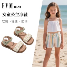 女童鞋子儿童公主凉鞋2025新款夏季夏款女孩夏天中大童女宝宝软底