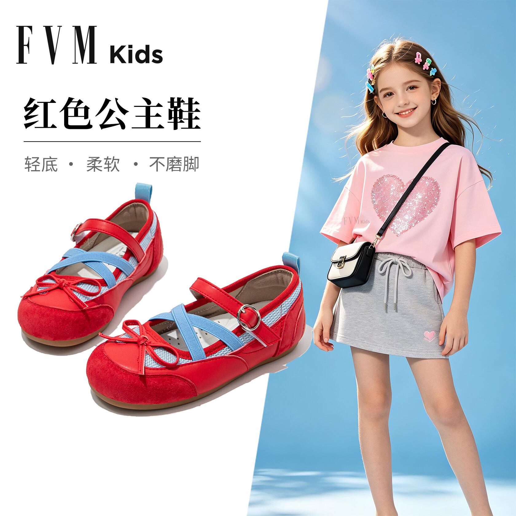 FVM夏季公主运动凉鞋女孩软底