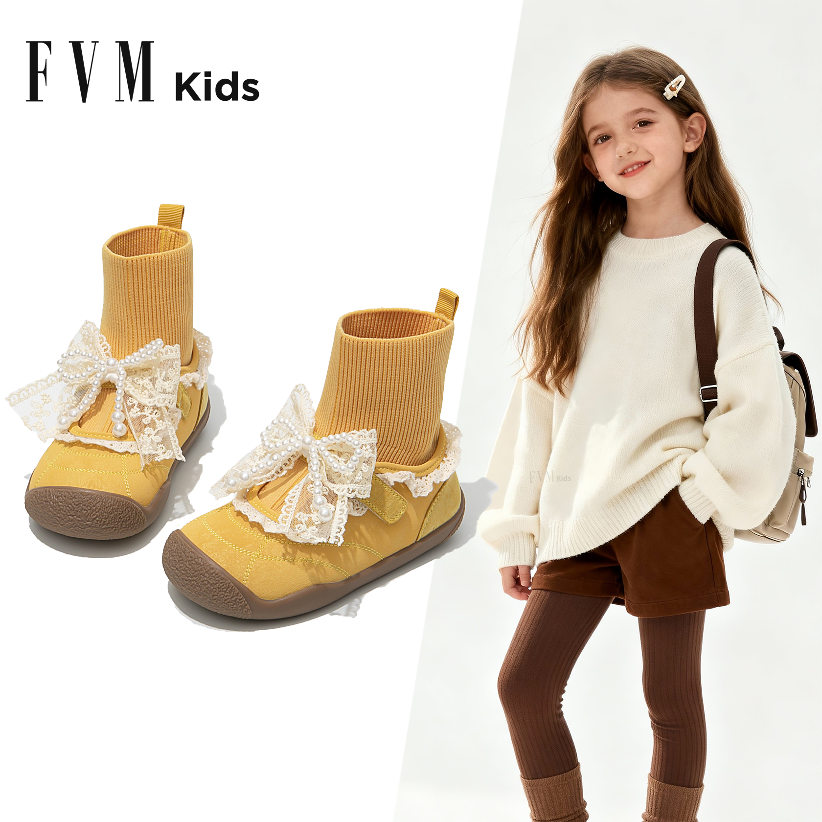FVM女童马丁短靴儿童公主袜靴子