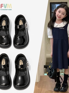 女童鞋子儿童演出小皮鞋2025新款秋季公主女孩开春学生礼服黑单鞋