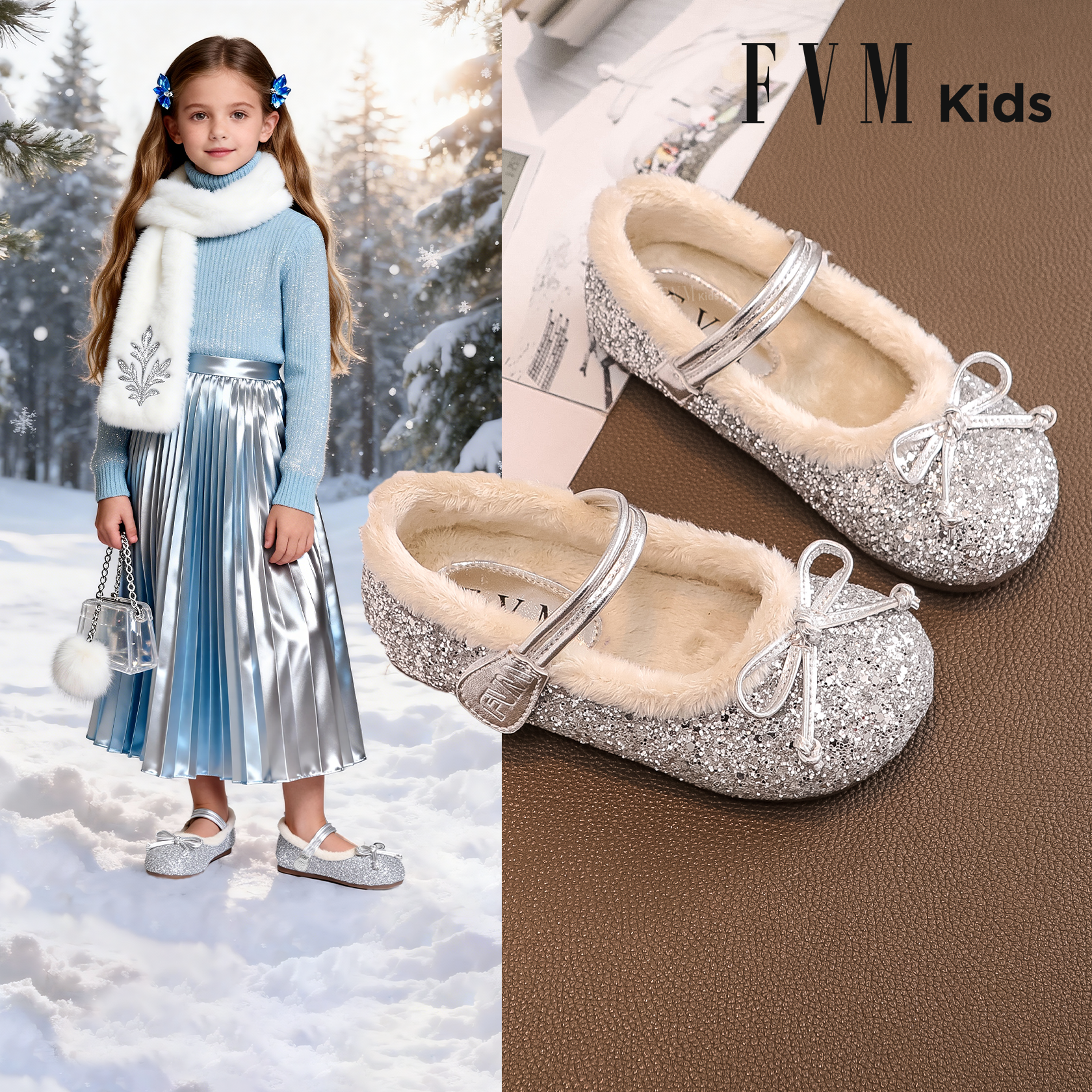 女童鞋子儿童闪亮水晶鞋