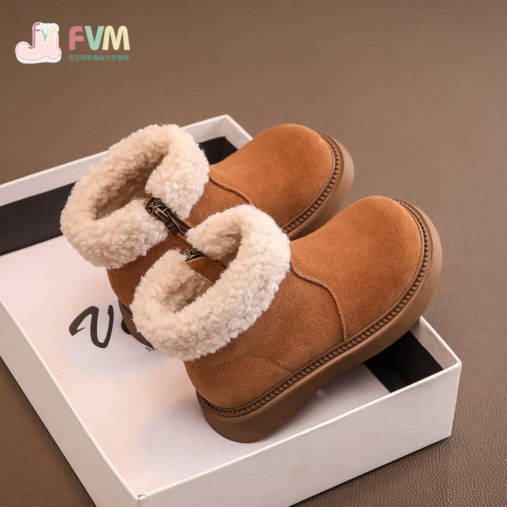 真皮冬款加厚雪地靴宝宝女童鞋子