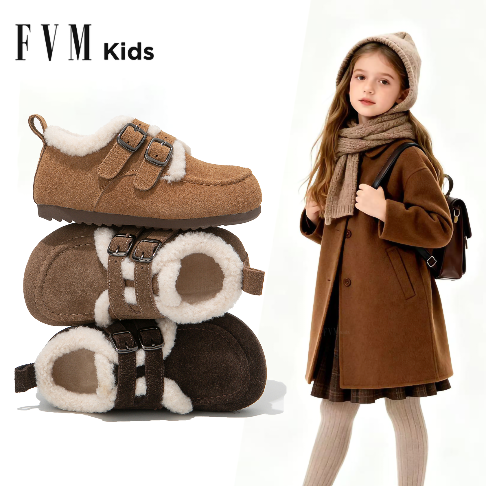 FVM女童鞋子儿童大棉鞋2025新款