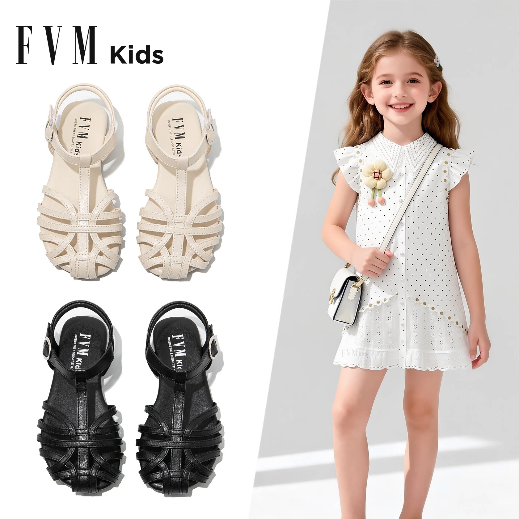 FVM女童鞋子儿童公主包头凉鞋2026新款夏季夏款大童女宝软底女孩