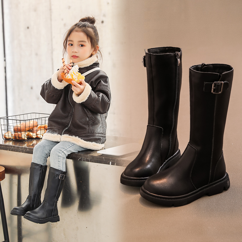 2022新款女童长筒靴时尚高筒靴子