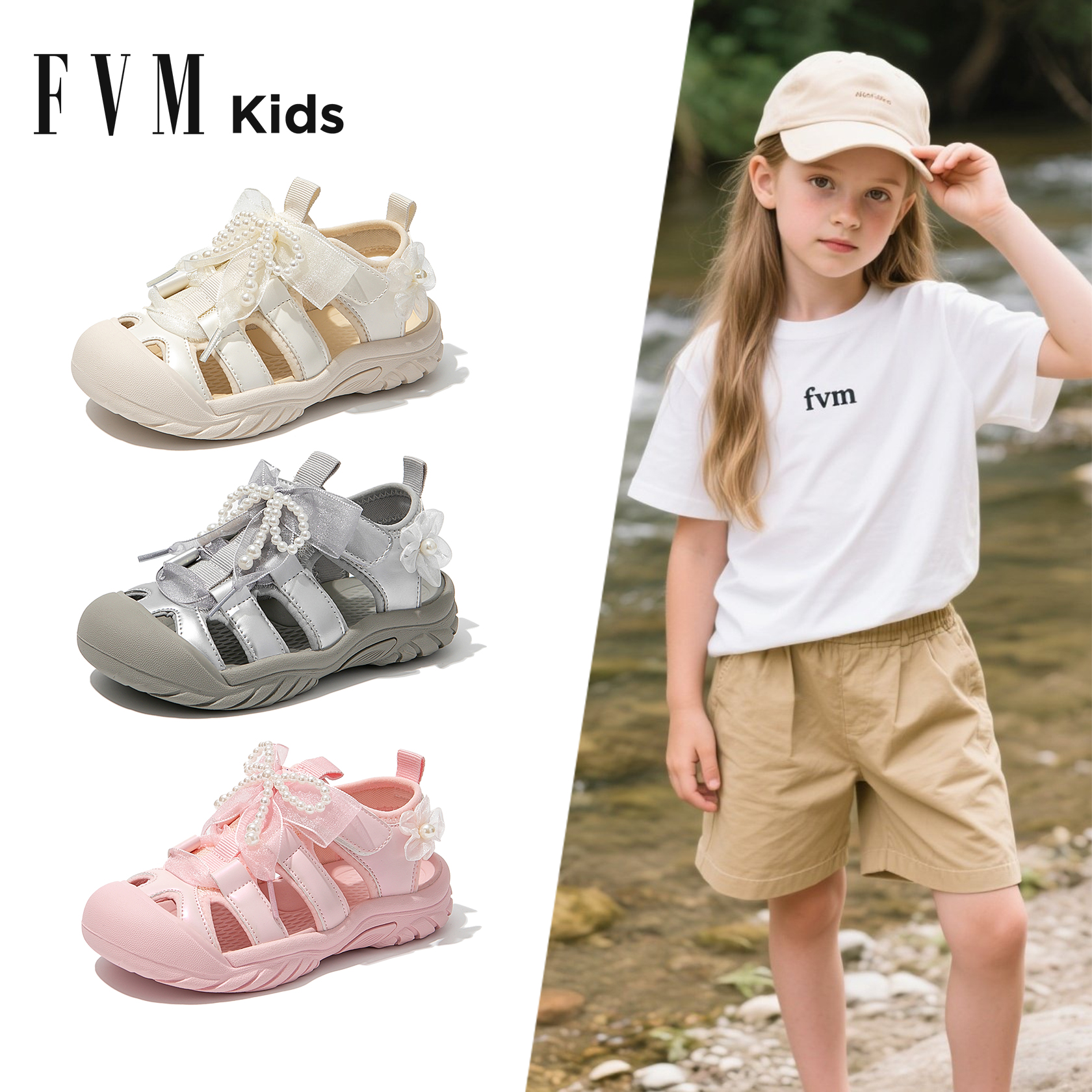 FVM女童溯溪凉鞋子儿童运动2025新款夏季夏款涉水可下水透气大童
