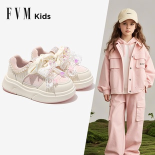 女童鞋子儿童运动板鞋2026夏款新款春季女孩透气小白大童洋气公主