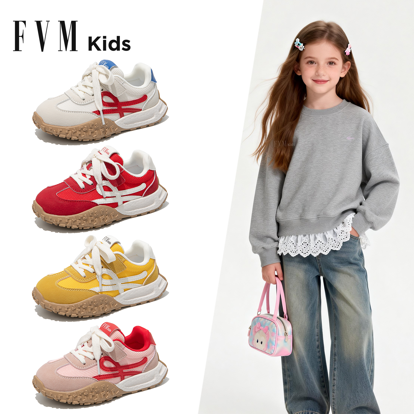 女童鞋子儿童德训运动板鞋2026新款秋冬季中大童阿甘加绒超火冬鞋