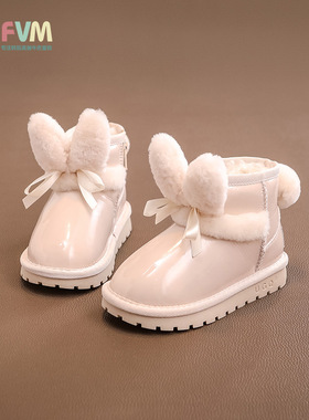 FVM女童鞋子儿童雪地靴2025新款冬季加绒加厚小童宝宝冬款大棉鞋