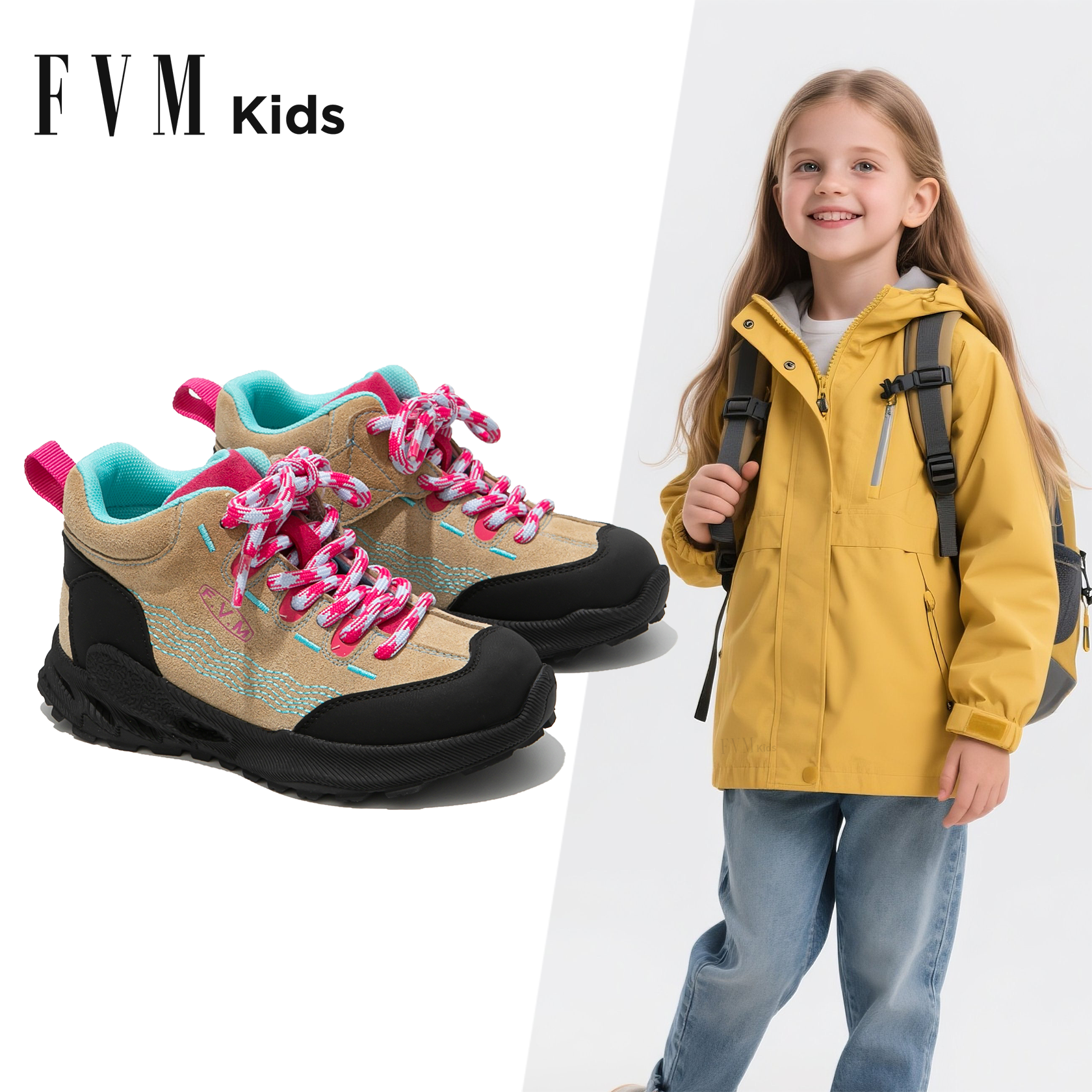 女童鞋子儿童软底户外运动登山鞋