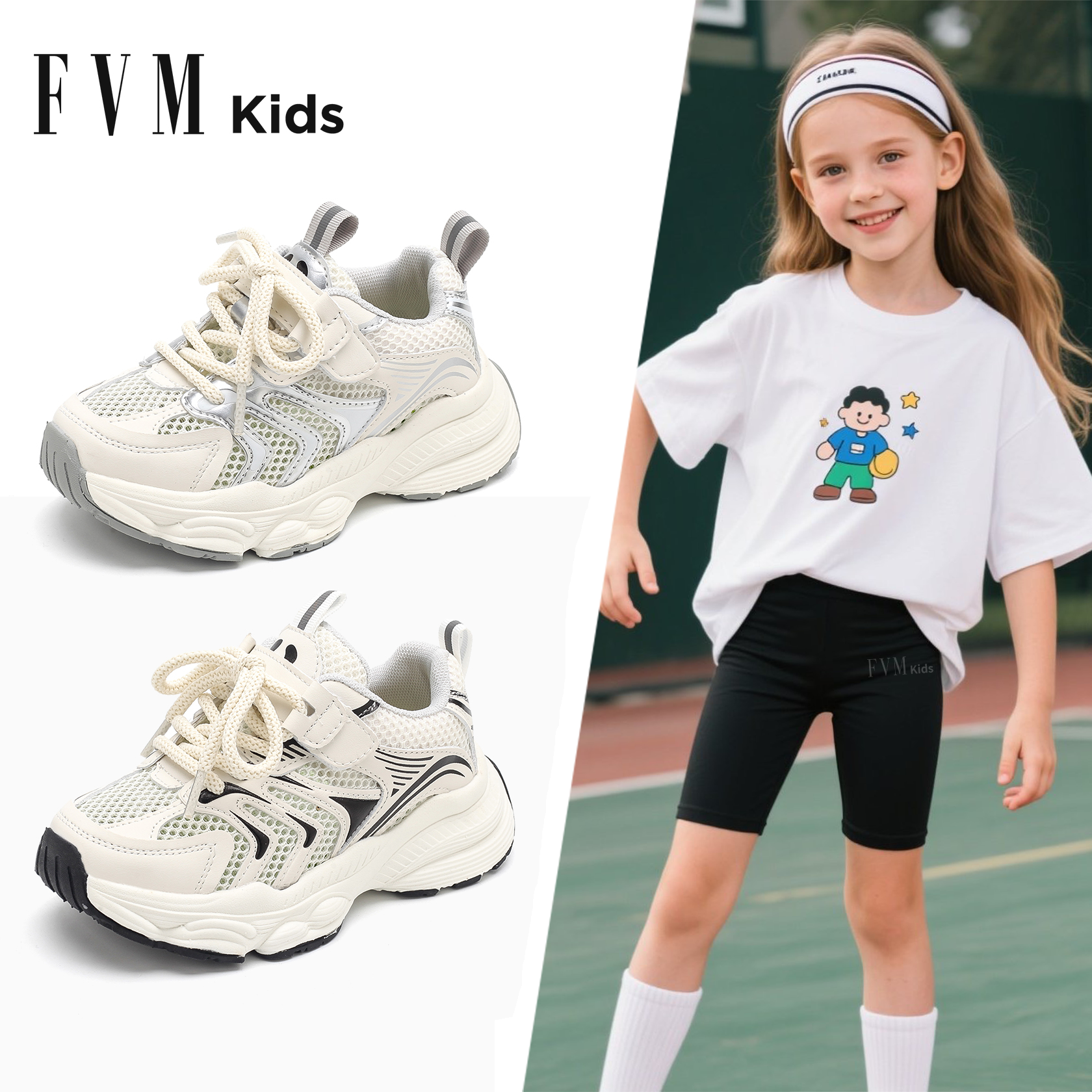 儿童网面鞋2025新款洋气轻便软底