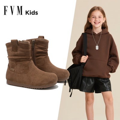 新品堆堆靴儿童短靴女童复古