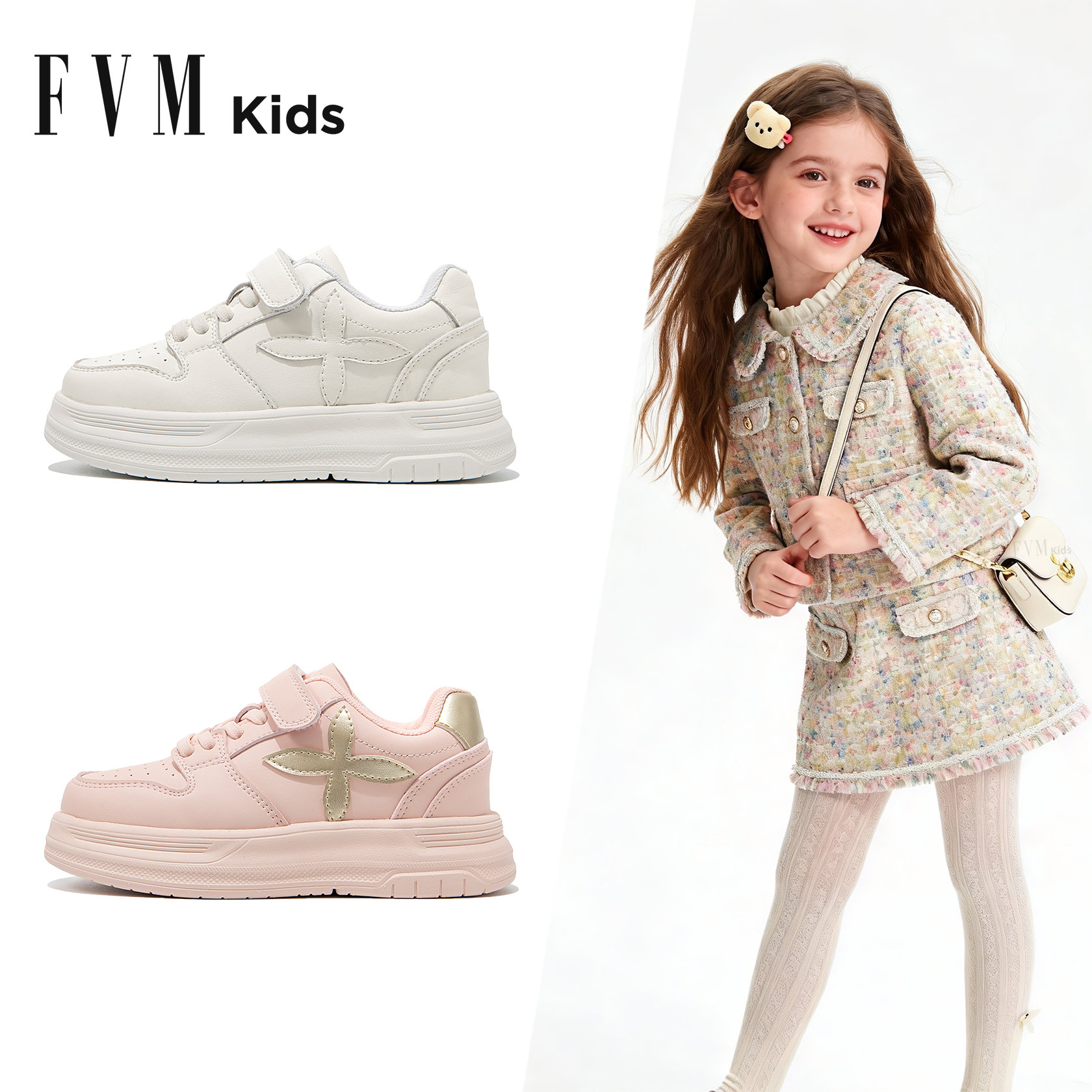FVM女童鞋子儿童运动板鞋2026新款春季大童小白轻便休闲女孩透气,童鞋/婴儿鞋/亲子鞋,板鞋,淘宝优惠券,粉丝福利购,淘宝优惠卷