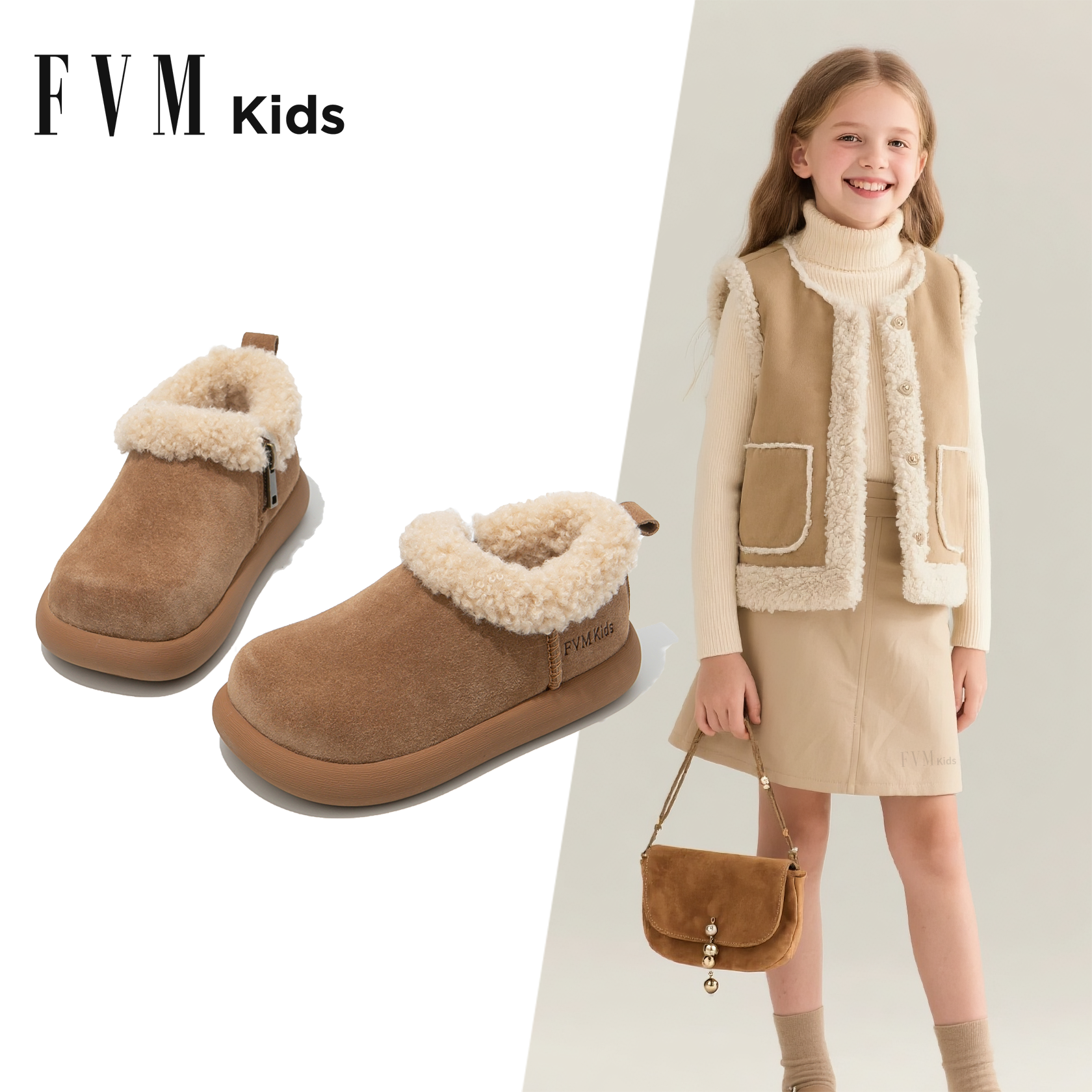 女童雪地靴【加绒加厚】