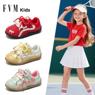 女童鞋子儿童运动德训板鞋2026新款小女孩宝宝红色中大童春季休闲