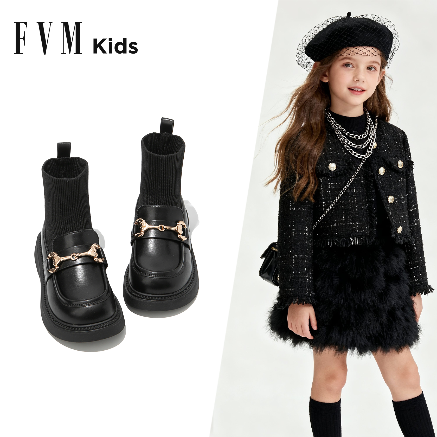 女童公主袜靴冬季加绒