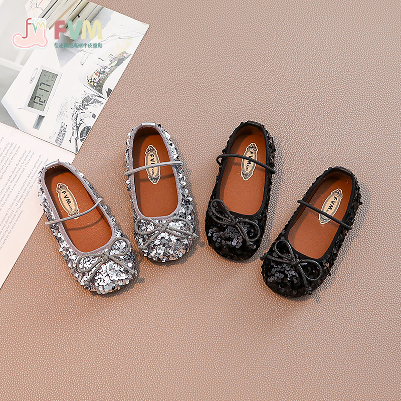 FVM春秋季兒童亮片公主風皮鞋