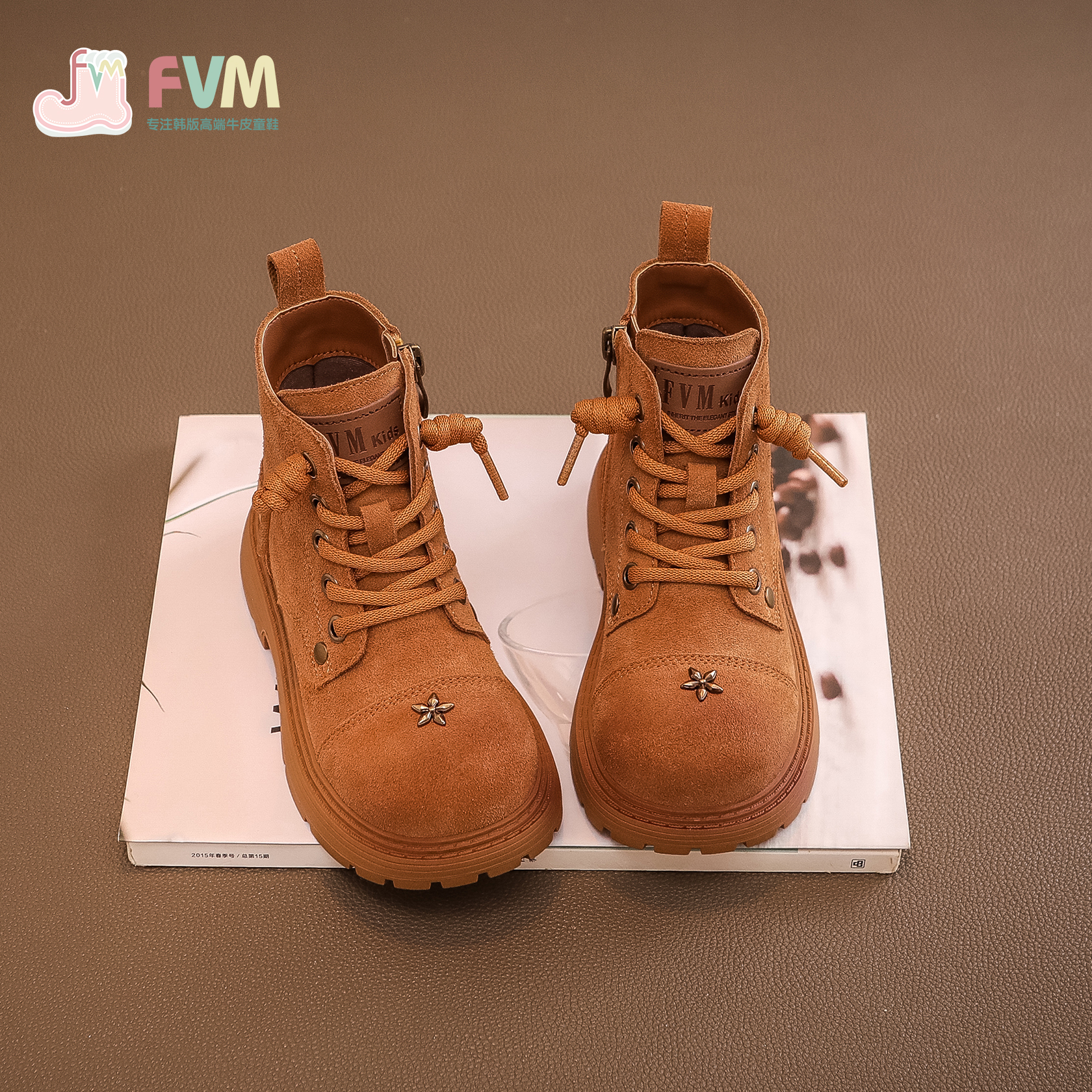 FVM儿童马丁靴女童皮靴子