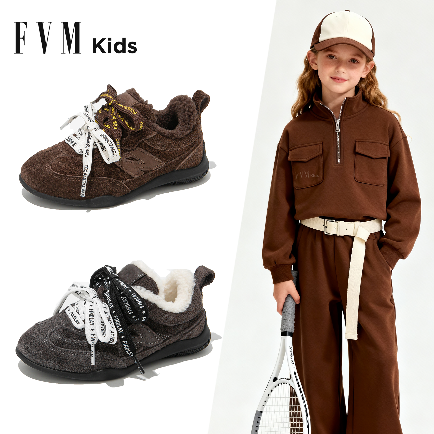 FVM女童鞋子儿童德训运动板鞋